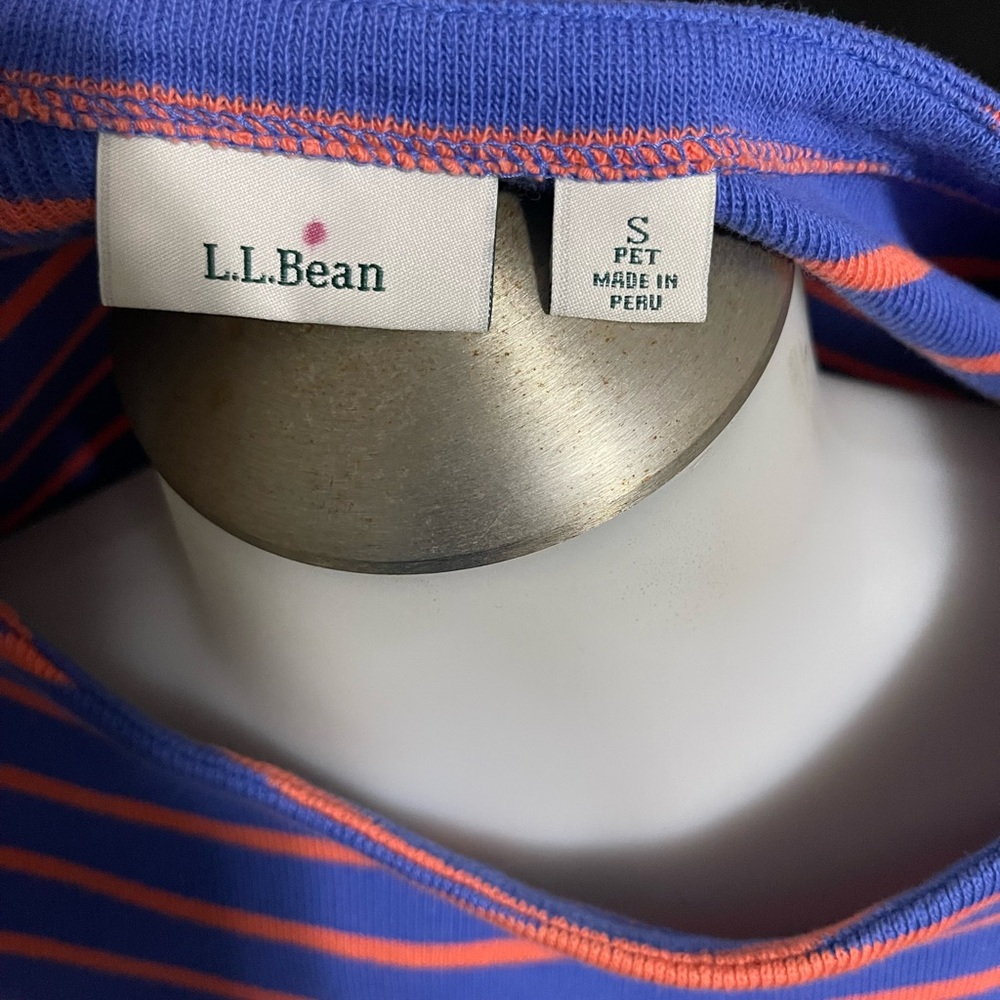 L.L. Bean Women's Long Sleeve Top - Blue and Orange Stripes - Picture 3 of 4